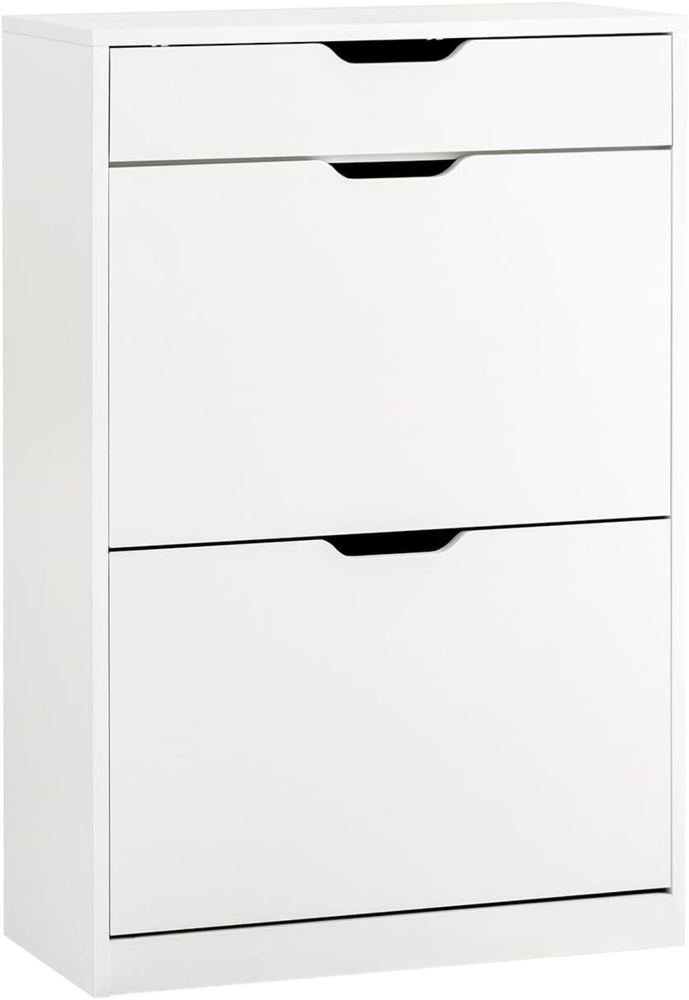 SoBuy Schuhkipper DE-FSR188, Schuhschrank schmal, Schuhregal Schuhkommode Schuhablage, mit 2 Klappen, Schuhschrank perfekt für schmale Flure, für 10 Paar Bild 1