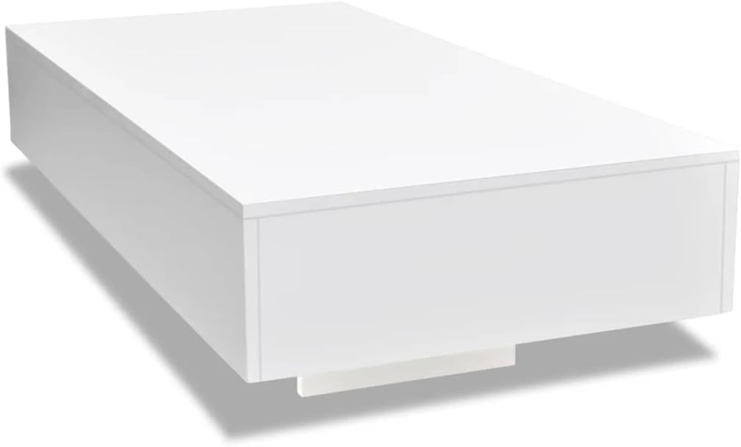 Couchtisch, MDF Hochglanz Weiß, 115 x 55 x 31 cm Bild 1