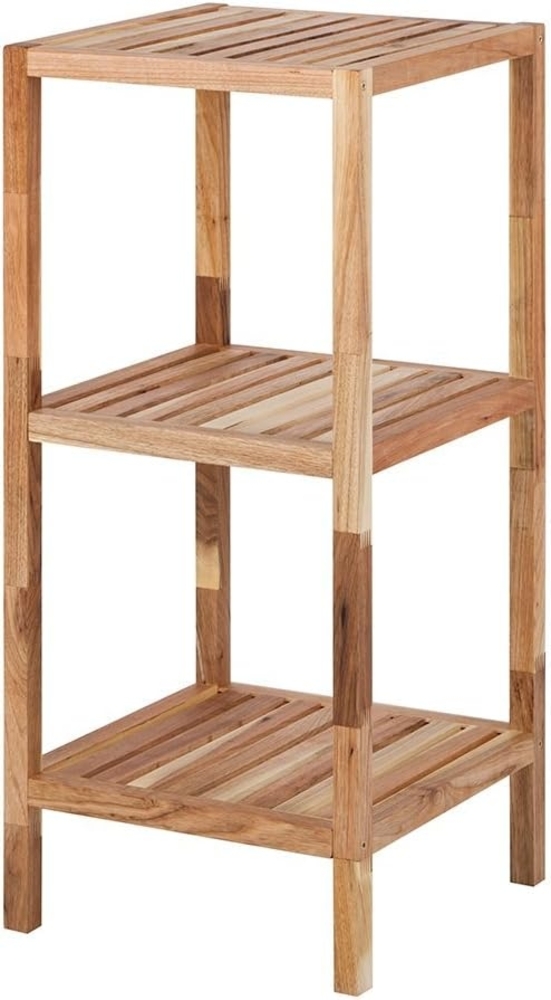 WENKO 'Norway' universelles Badregal mit 3 Ablagen, aus Walnussholz, natur Bild 1