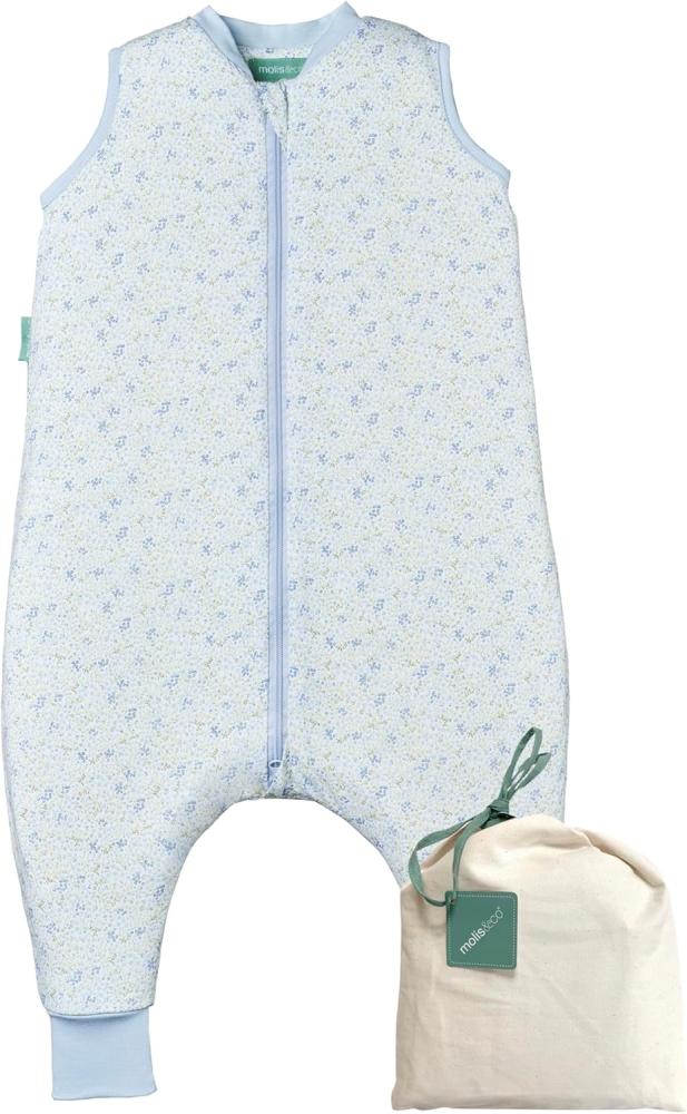 molis&co - Baby Schlafsack mit Füßen - Ideal für Frühling und Herbst - Babyschlafsack mit Füßen 1 tog - Leicht gepolstert - 100% Baumwolle (Oeko-TEX 100), Premium Qualität - Blue Lily (90 cm) Bild 1