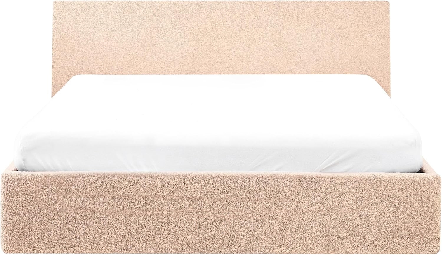 Bett mit Stauraum Bouclé ORBEY 140x200 cm Beige Bild 1