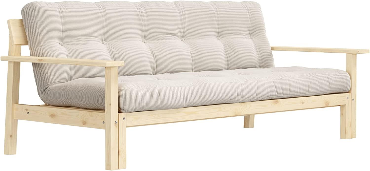 Schlafsofa UNWIND - Matratze Cord Ivory / Gestell Natur - Karup Design Bild 1