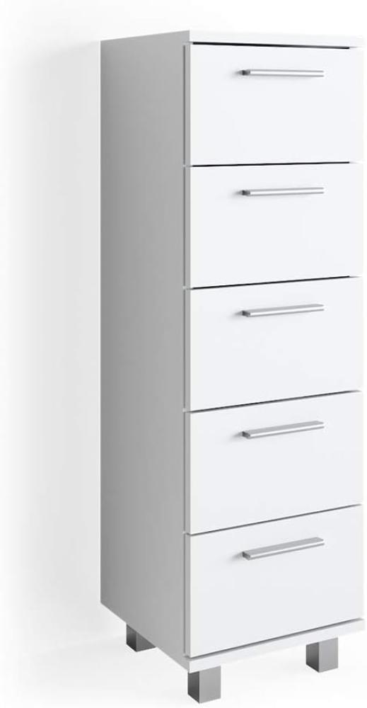 VICCO Badschrank ILIAS Weiß Midischrank Bad Schrank Badregal Badezimmer Bild 1