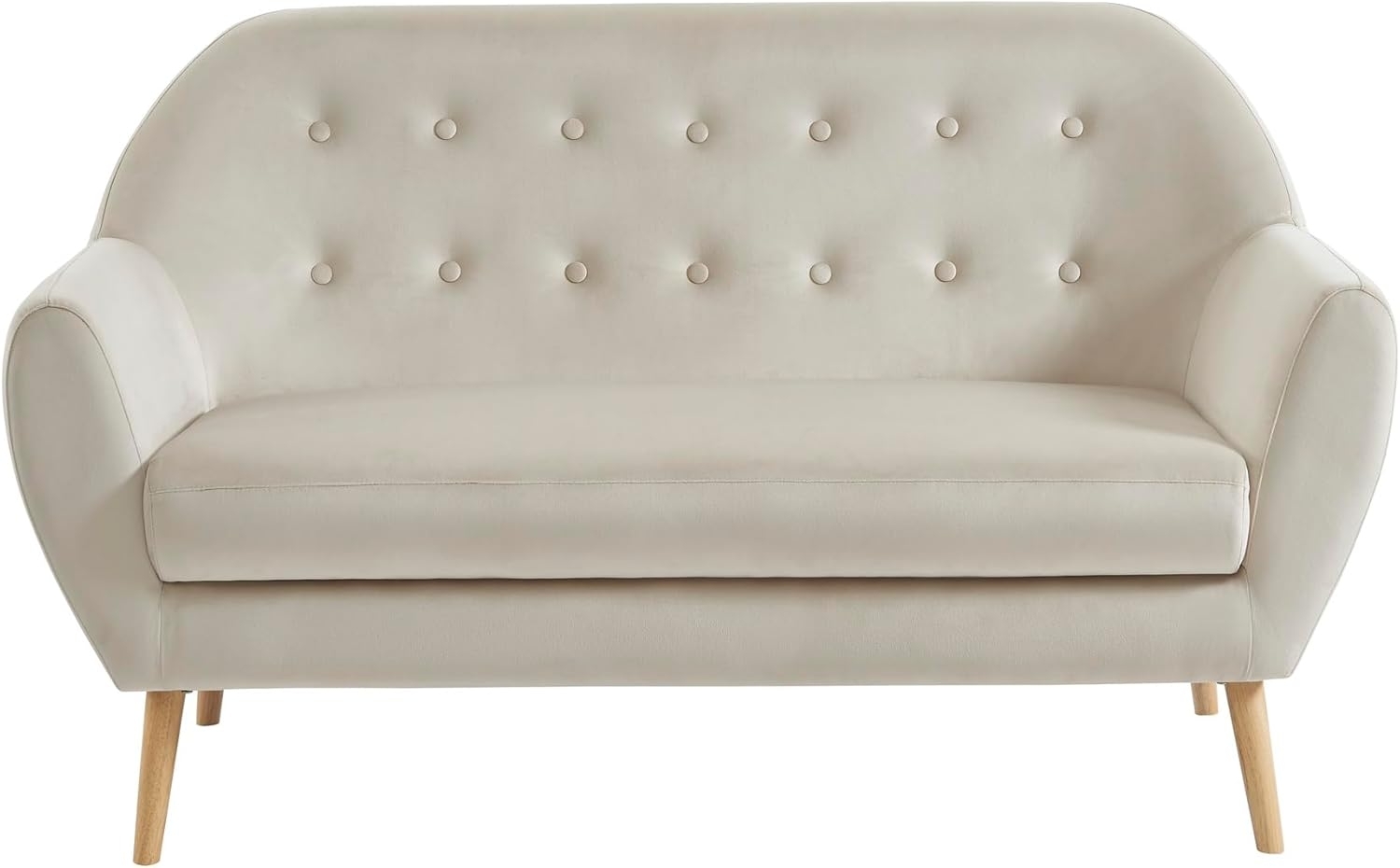 BAÏTA 2-Sitzer-Sofa aus Samt, Velours, beige, Dimensions du canapé : 114 x 62 x 84,5 cm Bild 1