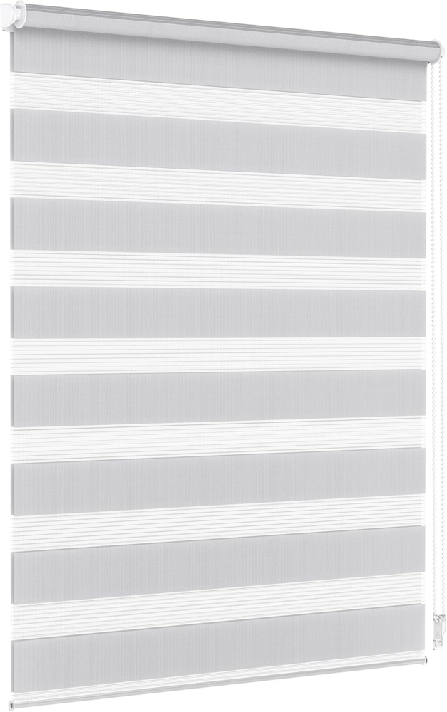 Doppelrollo Doppelrollo, 32,5 x 120 cm, hellgrau, jalousiescout, blickdicht, mit Bohren/ohne Bohren, freihängend, Klemmen, Kleben und Schrauben OHNE Aufpreis, Lichtdurchlässig, Klemmträger, Feuchtraumgeeignet Bild 1