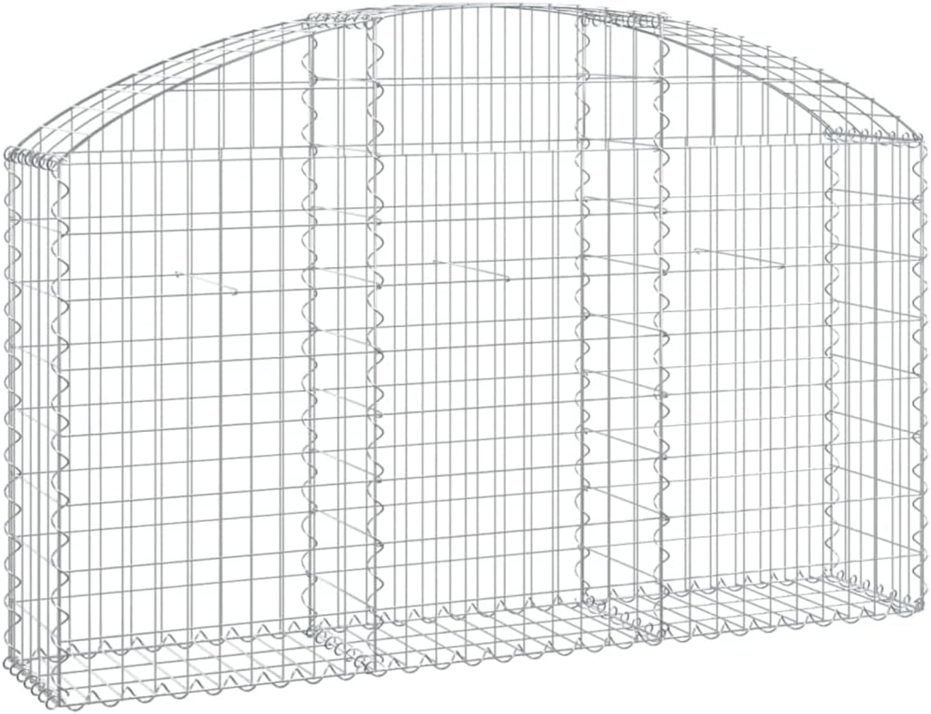 vidaXL Gabione mit Hochbogen 150x30x80/100 cm Verzinktes Eisen 153444 Bild 1