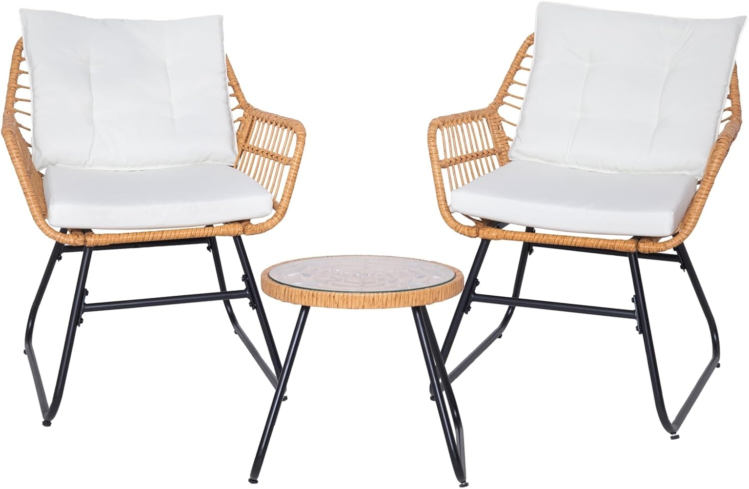 SVITA Balkonset AMALFI, Rattan, Outdoor, Sitzgruppe, Natur / Creme Bild 1