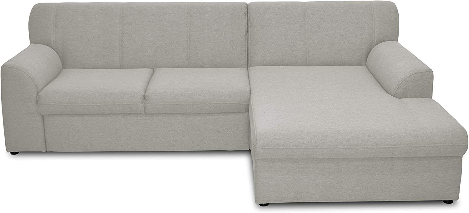 DOMO Collection Ecksofa Topper | moderne Couch in L-Form | kleine Polsterecke mit Schlaffunktion | Silber, 245 x 155 Bild 1