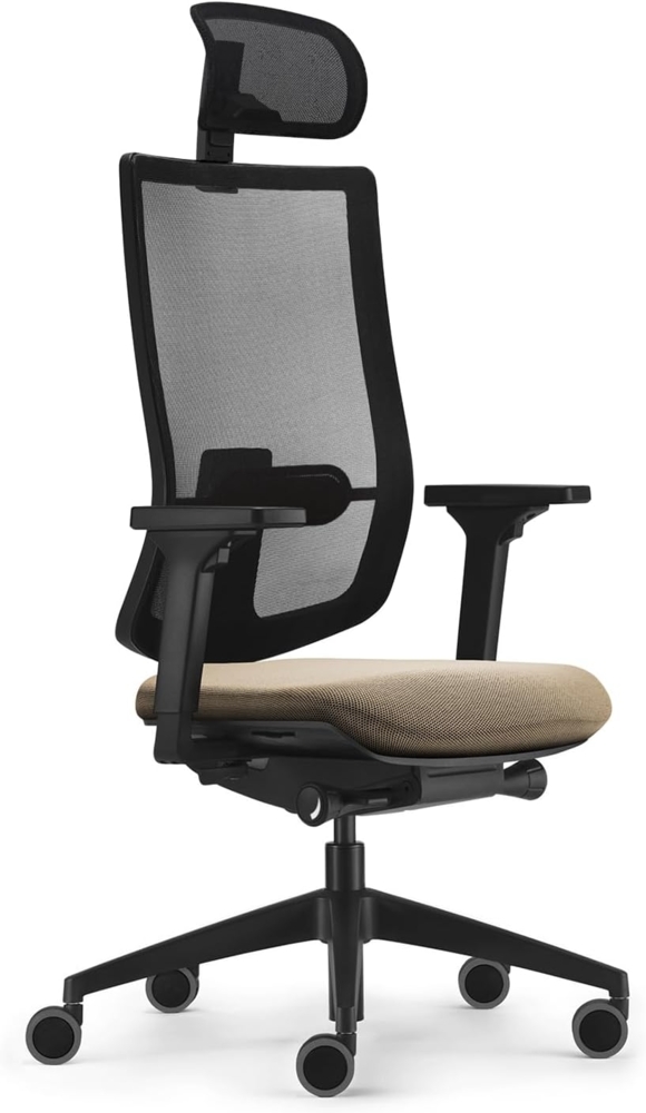 Sedus, se:do PRO Light 2, ergonomischer Bürostuhl, Netzmembran, Creme, Lordosenstütze, Nackenstütze, höhenverstellbar Bild 1