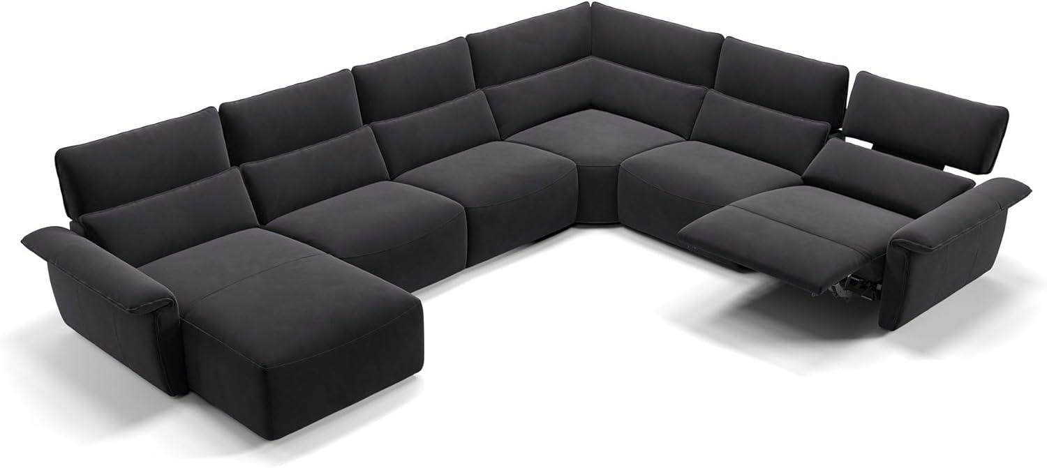 Sofanella Merida Wohnlandschaft Polsterecke Stoffsofa Sofa in Schwarz Bild 1