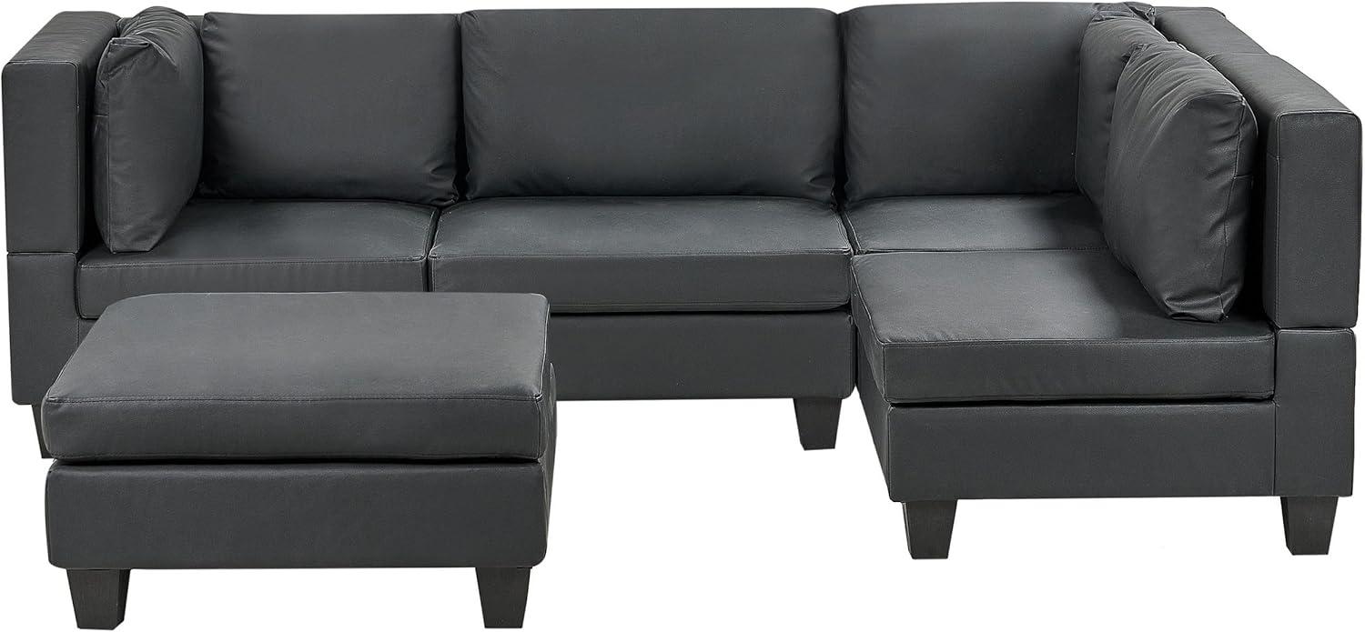 Ecksofa mit Ottomane UNSTAD Schwarz Bild 1