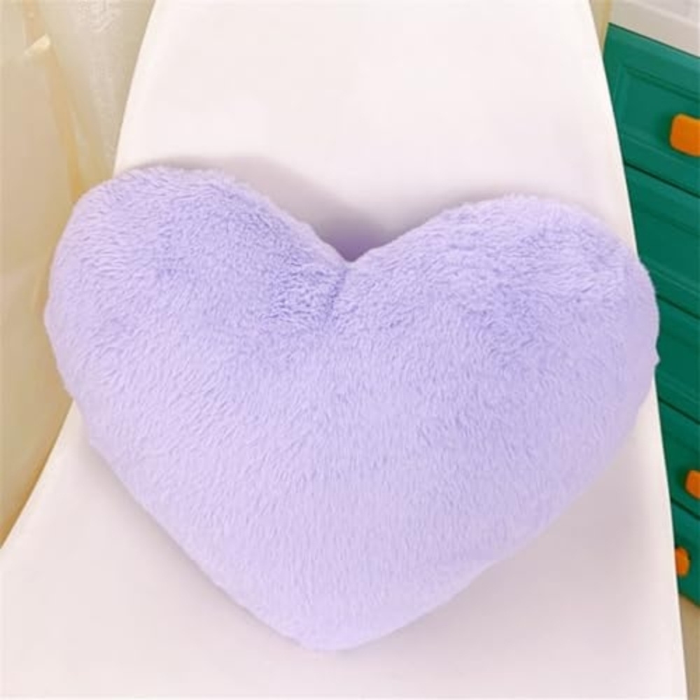 Herzkissen Dekokissen Zierkissen 46x36 cm Herz Kissen Kinderzimmer Decor Herzform Dekokissen Kopfkissen Kissen Zierkissen, Plüsch Kinderkissen für Kinderzimmer Sofa Dekoration (lila) Bild 1