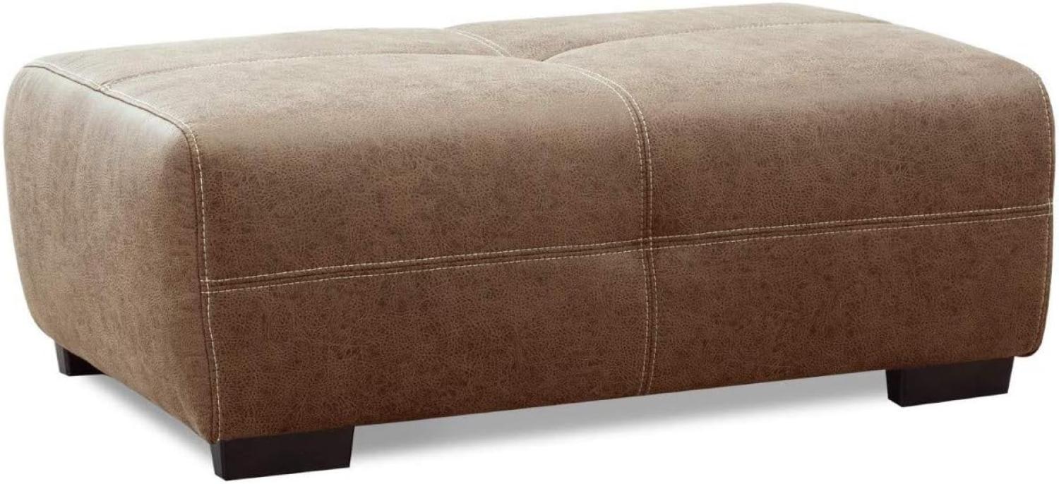 CAVADORE Hocker Mavericco / XXL-Fußbank, Sitzhocker, Polsterbank in Lederoptik / Modernes Design / Passend zu Big Sofa und Ecksofa Mavericco / 108 x 71 x 41 / Cognac Bild 1