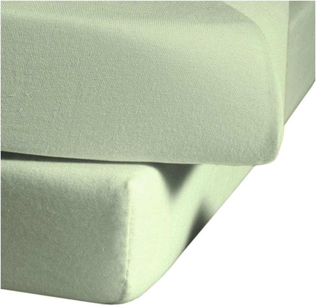 Fleuresse Mako-Jersey-Spannlaken Jenny C Farbe jade 7059 150 x 200 cm Bild 1