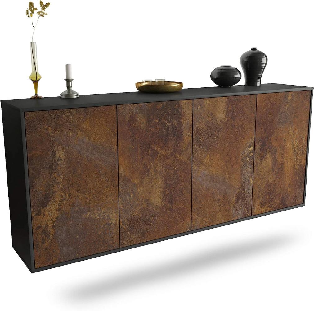 Dekati Sideboard Lakewood hängend (180 x 77 x 35 cm) Korpus anthrazit matt - Front rostigen Industrie-Design - Push to Open Bild 1