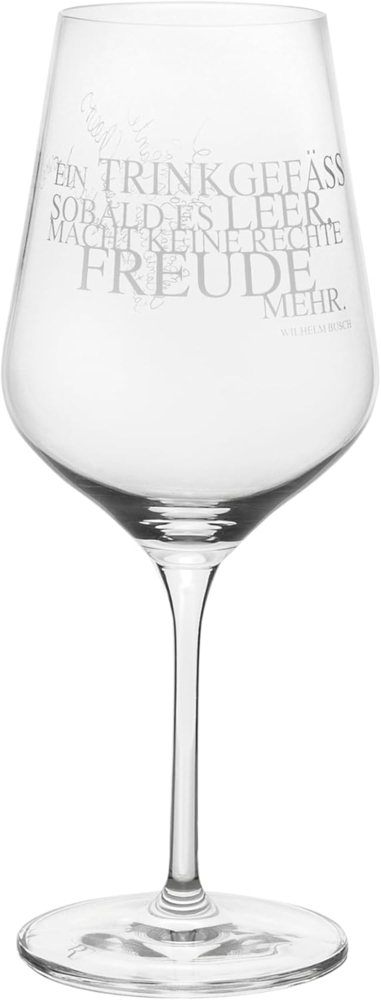 Vino Rotweinglas mit Spruch "Ein Trinkgefäss..." - Räder Design Bild 1