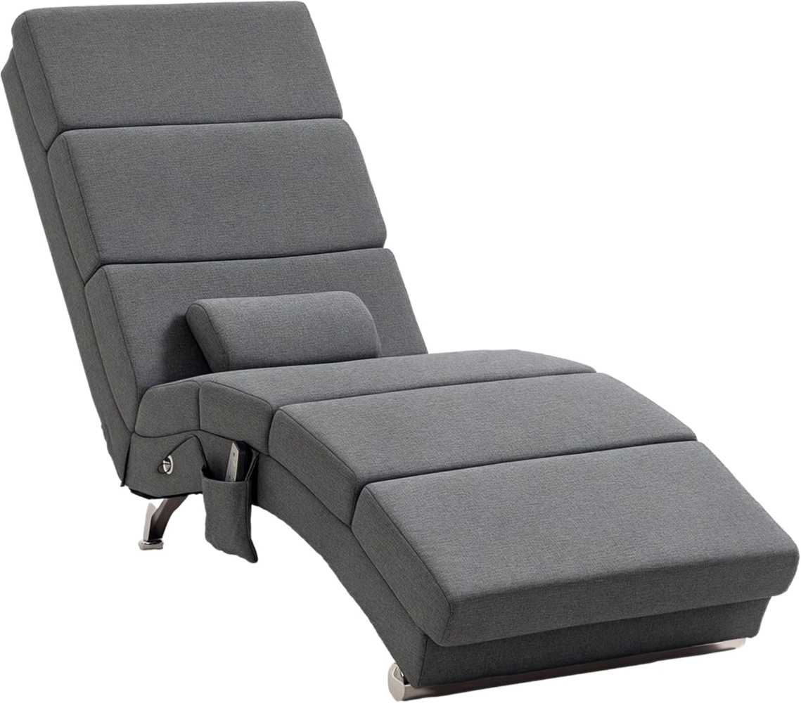 HOMCOM Massagesessel Relaxliege mit Massagefunktion elektrisch (Loungesessel, 1-St, Fernsehsessel), mit 5 Modi, Kissen, Dunkelgrau Bild 1