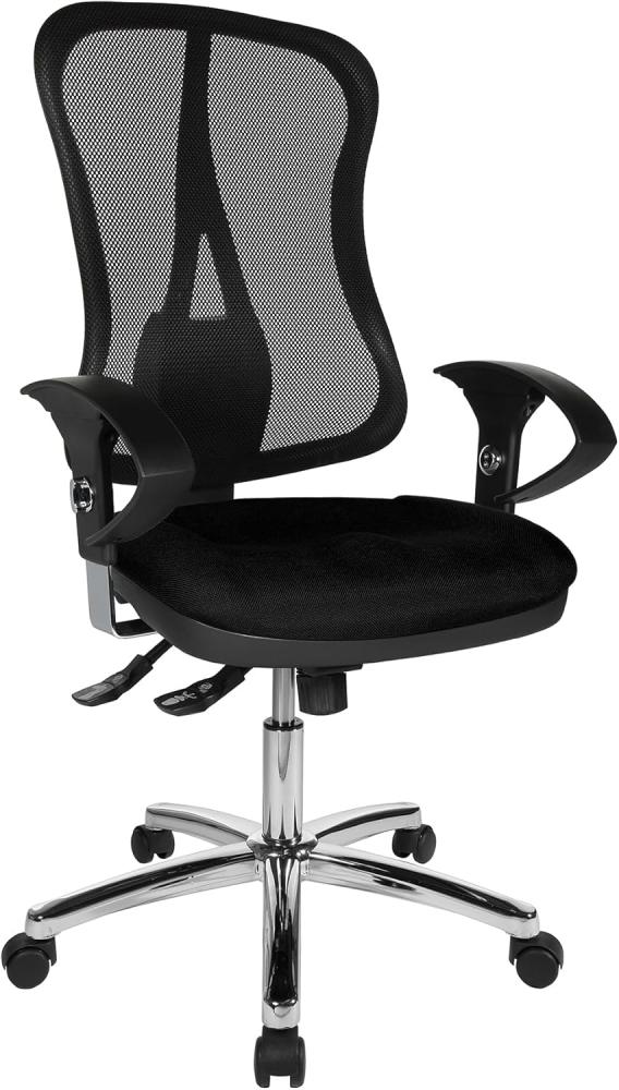 Topstar Head Point SY Deluxe, ergonomischer Bürostuhl, Schreibtischstuhl, inkl. Armlehnen, Stoff, schwarz, 70 x 66 x 113 cm Bild 1