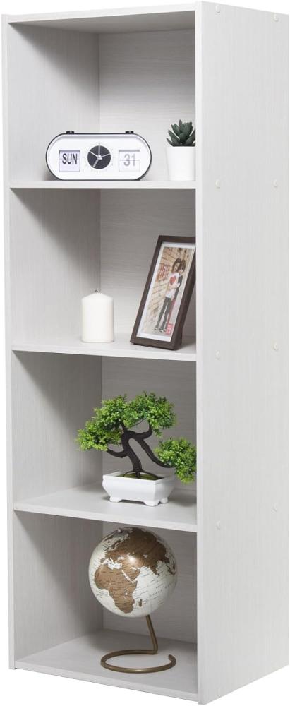 Iris Ohyama, Schrank, 4 Büroregale, Bücherregal, stabil, große Kapazität, multifunktional, massiv, Schlafzimmer, Wohnzimmer – Office Basic Rack - CX-4FN – Eiche weiß Bild 1