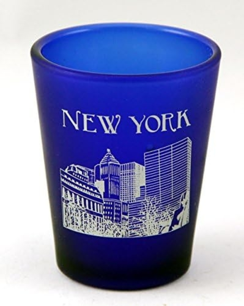 New York USA Cobalt Blue Shot Glass by World By Shotglass Bild 1