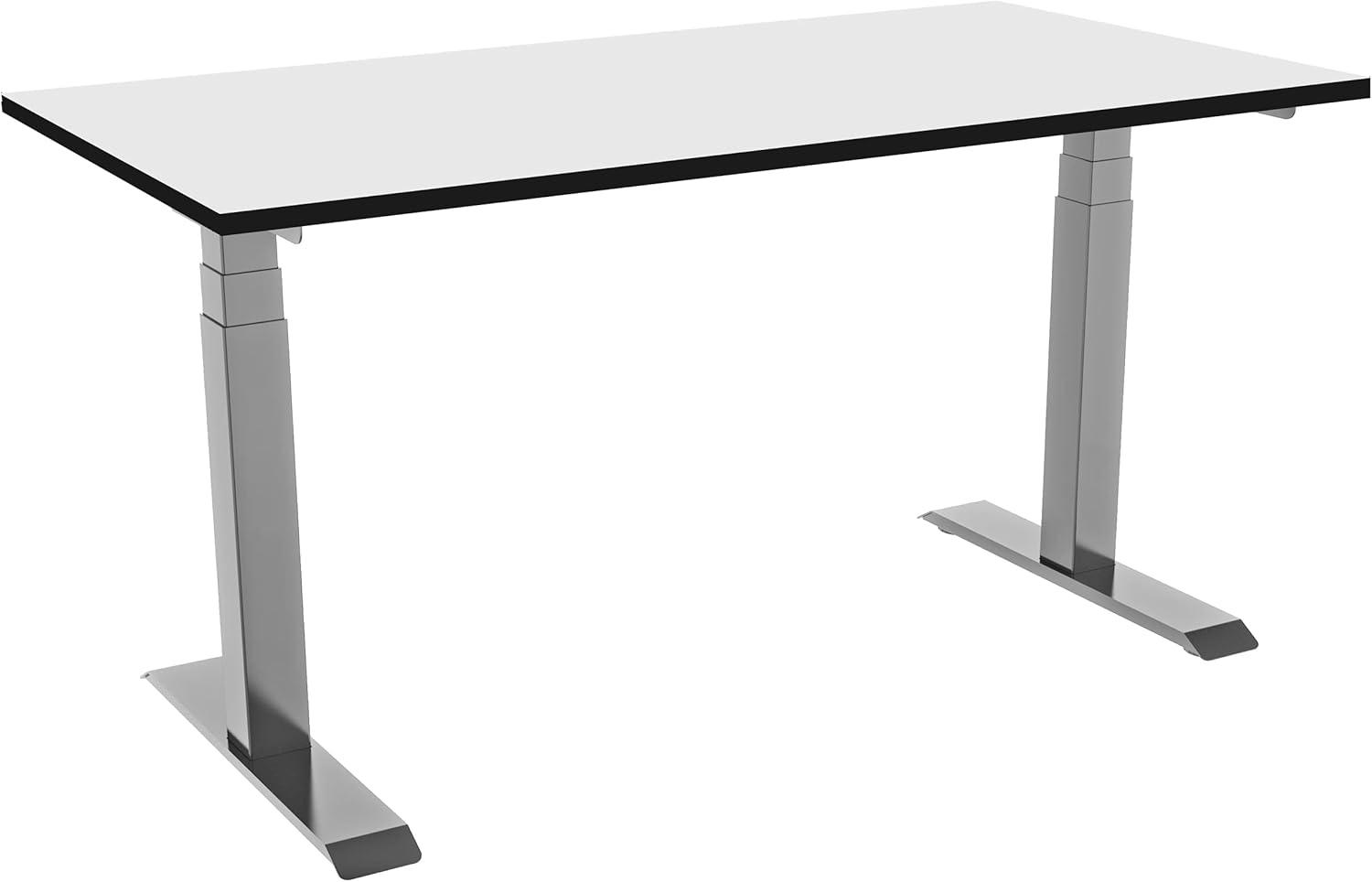 celexon elektrisch höhenverstellbarer Schreibtisch Professional eAdjust-58123 - grau, inkl. HPL Tischplatte 125 x 75 cm Bild 1