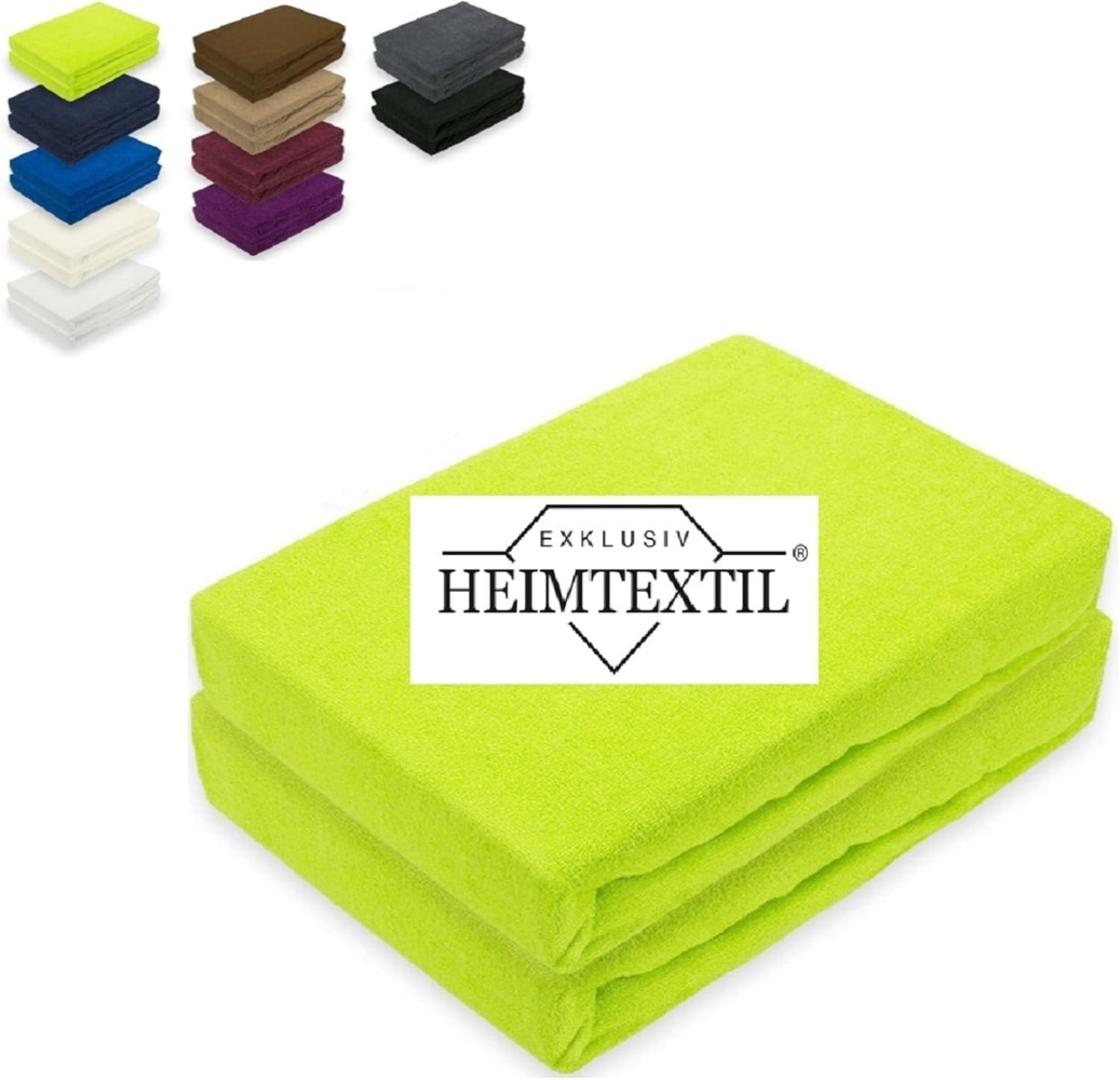 Doppelpack Marke Frottee Spannbettlaken Limette/Apfelgrün 70 x 140 cm Bild 1
