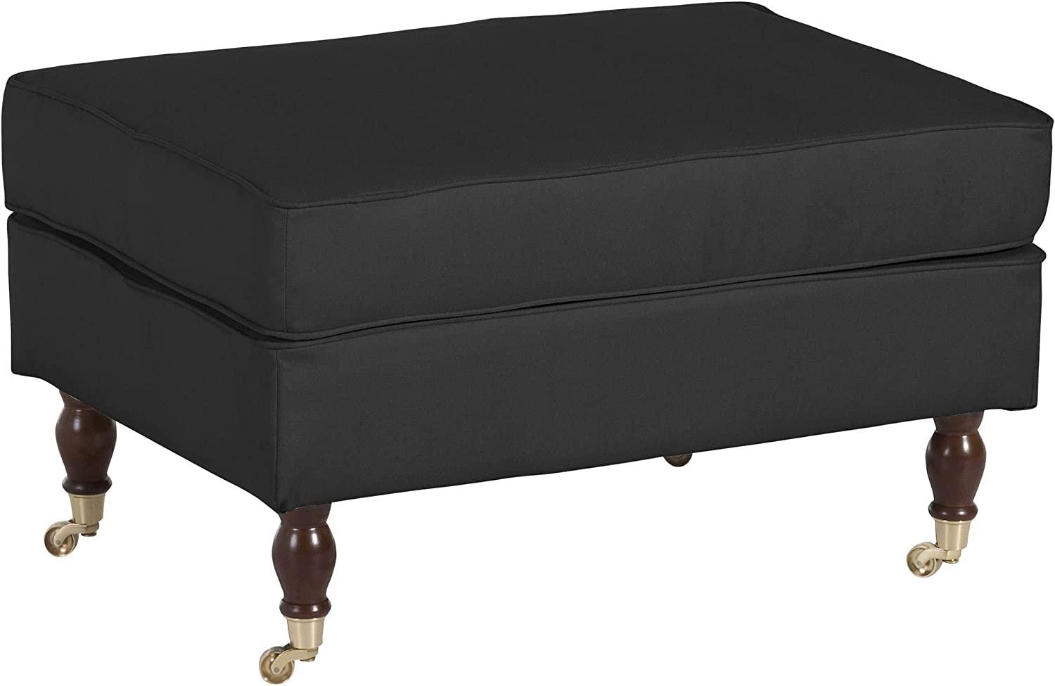 Hocker Kathi Bezug Flachgewebe Buche nussbaum dunkel, mit Rollen / schwarz 22589 Bild 1