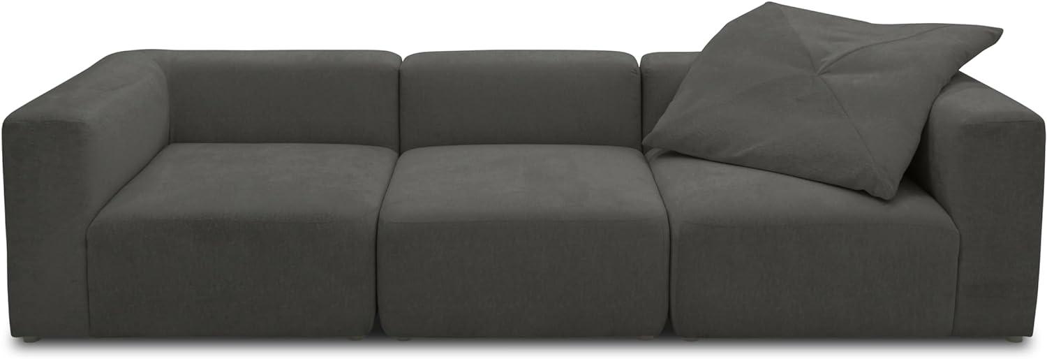 DOMO. collection 3 Couch, Sofa, Modulsofa, 3 Sitzer aus DREI Modulen, dunkelgrau, 301x108 cm Bild 1