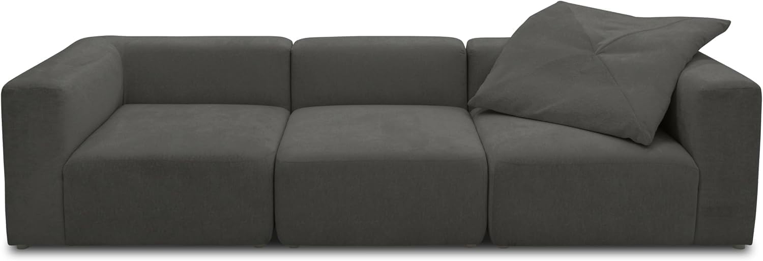 DOMO. collection Sofa 800013, 3-Sitzer Garnitur, rechteckig, gepolsterte Rückenlehne, Modul-Element, 3er Couch, Polsterganitur, 301 x 108 x 69 (BxTxH), grau Bild 1