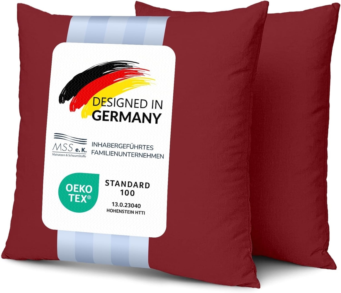 MSS Kissenbezug 2er Set - 40x40 cm - Burgund Bild 1