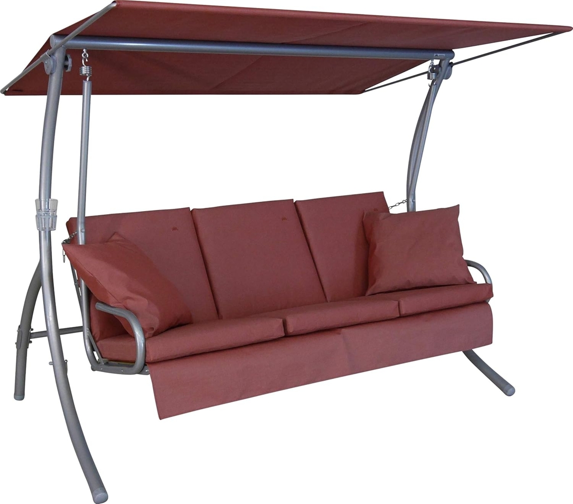 Angerer Freizeitmöbel GmbH Hollywoodschaukel Loft Sun - Gartenschaukel Made in Germany - Schaukel zum Sitzen, Liegen und Entspannen - inklusive Bett-Funktion - einfache Montage (Terra) Bild 1