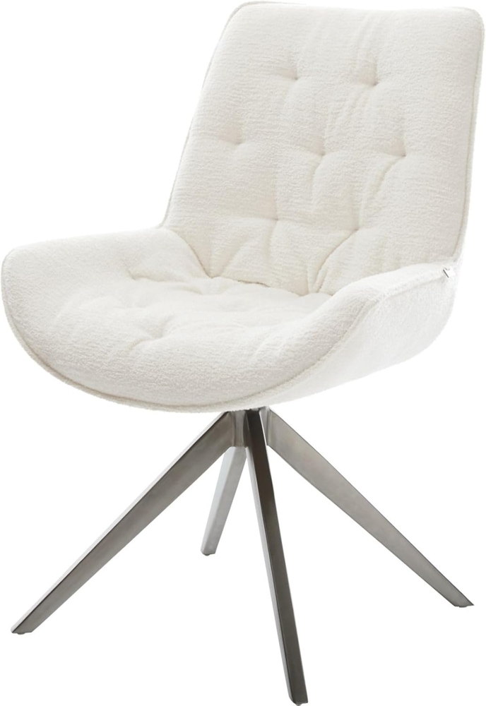 Drehstuhl Taimi-Flex Bouclé Soft Beige Kreuzgestell breit Graphit 360° drehbar Wippfunktion Bild 1