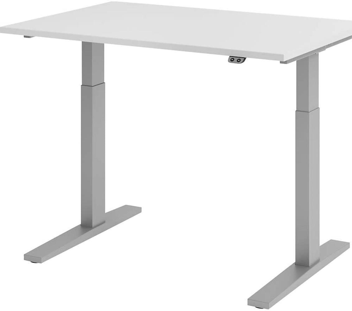 Sitz-Steh-Schreibtisch elektrisch 120x80cm Grau/Silber Bild 1