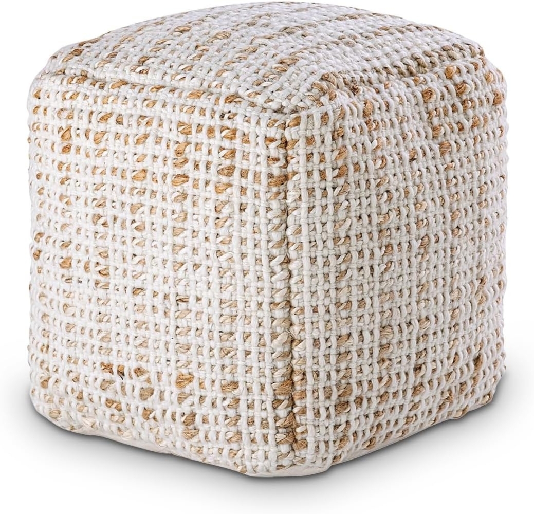 Amagohome Sitzhocker Sitzpouf quadratisch Sitzhocker Jute 40x40x40cm Deko Hocker natur Jute Bild 1