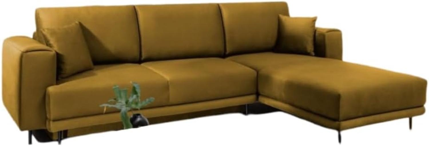 Designer Sofa Diana mit Schlaffunktion und Stauraum Senf Rechts Bild 1