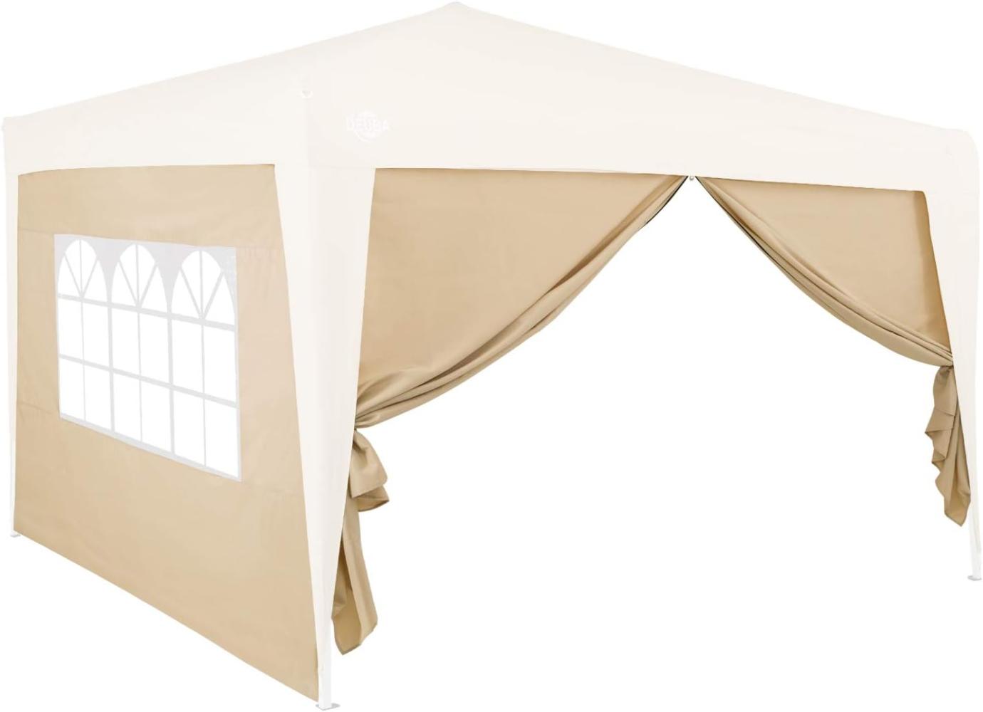 DEUBA Seitenwände Pavillon 3x6m Capri Faltpavillon Partyzelt Gartenzelt Seitenteile creme Polyester Bild 1