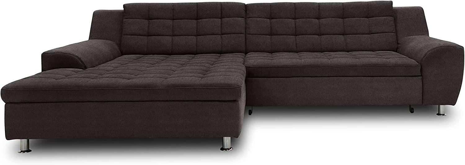 DOMO Collection Merida Ecksofa, Sofa mit Schlaffunktion in L-Form, Eckcouch, Polstergarnitur in espresso Bild 1