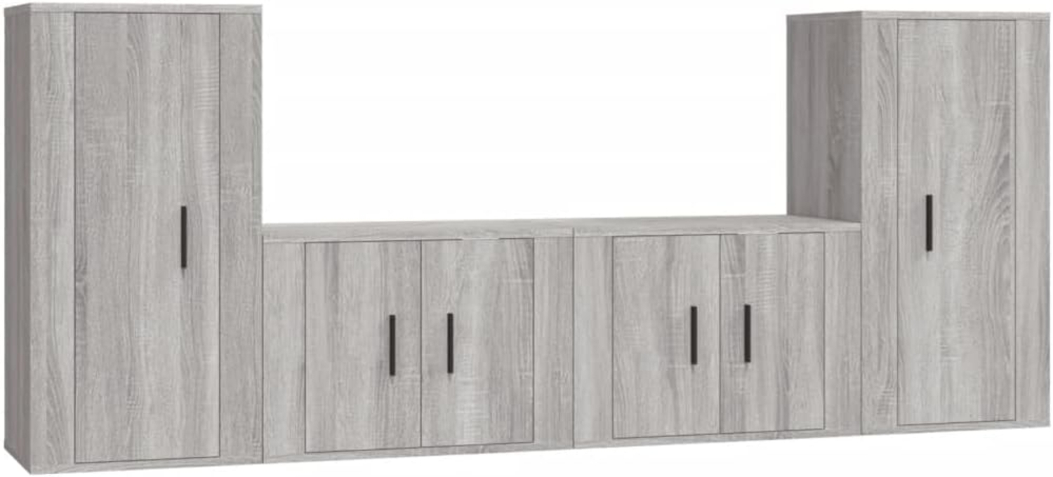 vidaXL 4-tlg. TV-Schrank-Set Grau Sonoma Holzwerkstoff 3188556 Bild 1