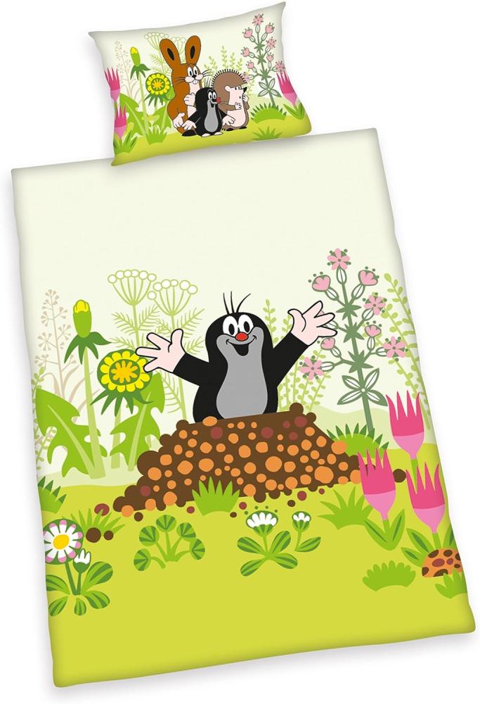 Herding DER KLEINE MAULWURF Kleinkinder-Bettwäsche-Set, Wendemotiv, Bettbezug , 2 Stück , 100x135 cm, Kopfkissenbezug 40x60 cm, Flanell/Biber Bild 1