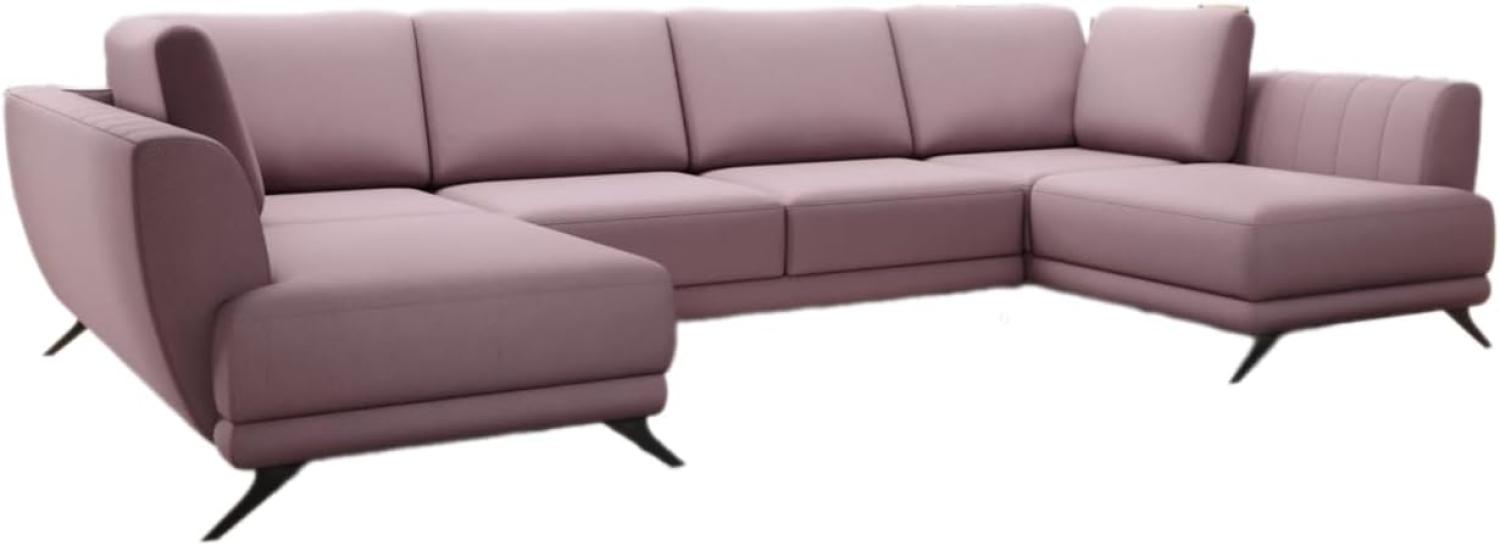 Designer Sofa Nina mit Schlaffunktion Stoff Rosé Bild 1