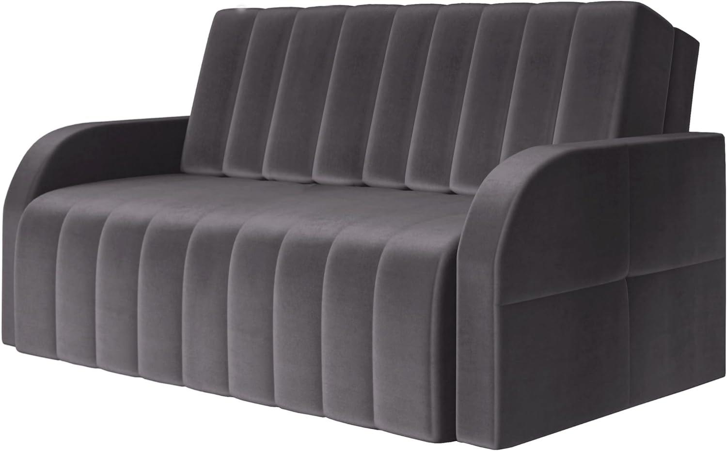 MOEBLO Kindersofa aus Samt MONTANA 120, Schlafsessel Sofa Sessel Jugendsofa Schlafsofa 2-Sitzer Gästebett mit Schlaffunktion, mit Bettkasten, mit Relaxfunktion, - (BxHxT):141x104x90cm Bild 1