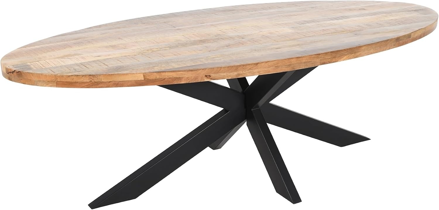 riess-ambiente Esstisch GALAXIE 240cm natur Mangoholz – schwarzes Sterngestell aus Metall (Einzelartikel, 1-St), ovale Massivholz-Platte, Industrial Design, Platz für 12 Personen Bild 1