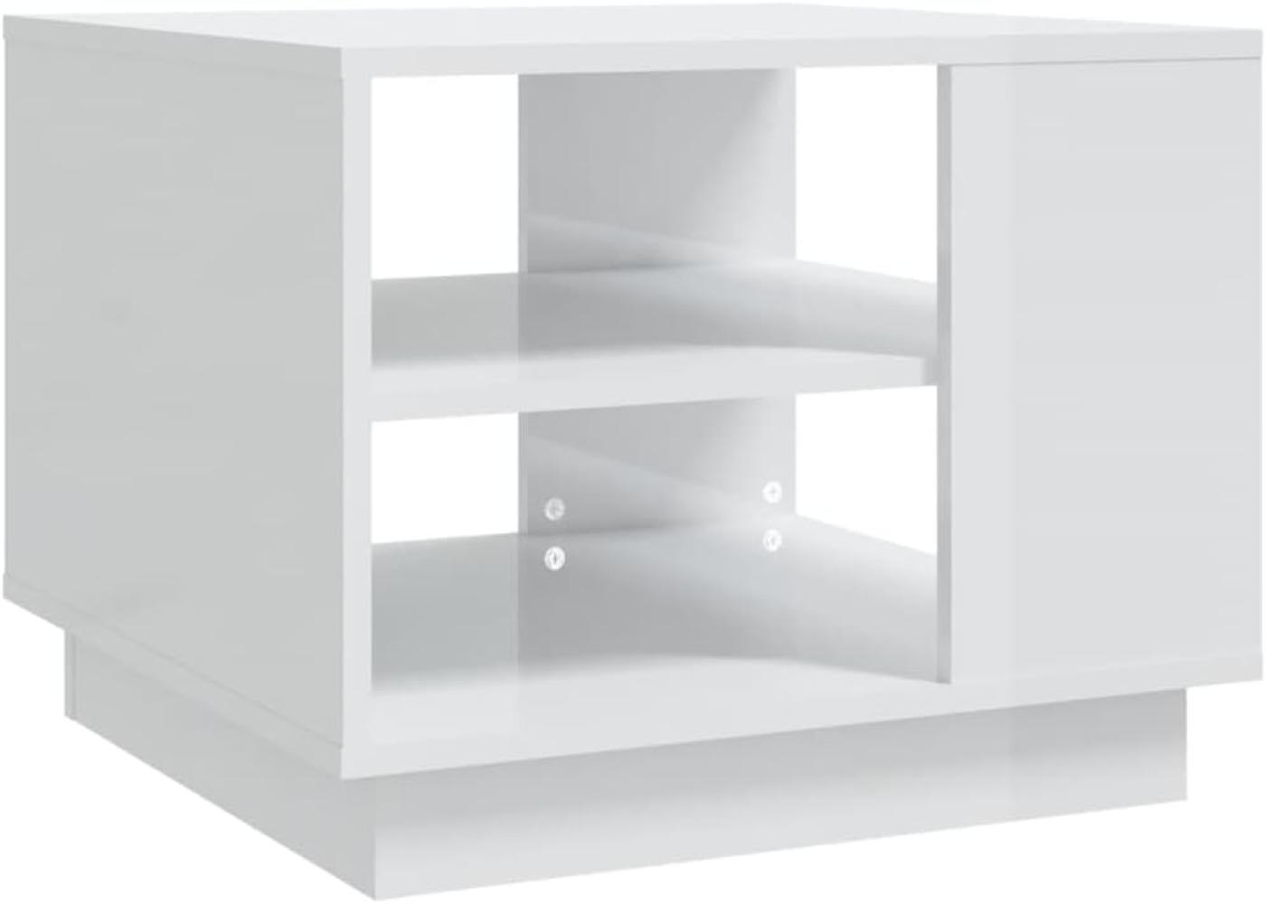 Couchtisch Hochglanz-Weiß 55 x 55 x 43 cm Holzwerkstoff Bild 1