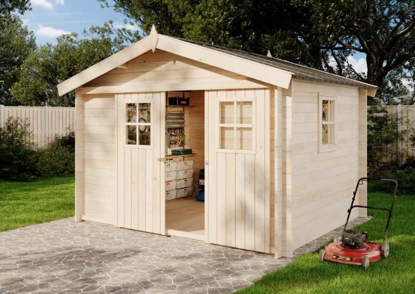 Alpholz Gerätehaus Evere 19 Gerätehaus aus Holz Geräteschrank mit 19 mm Wandstärke Gartenhaus mit Montagematerial Bild 1