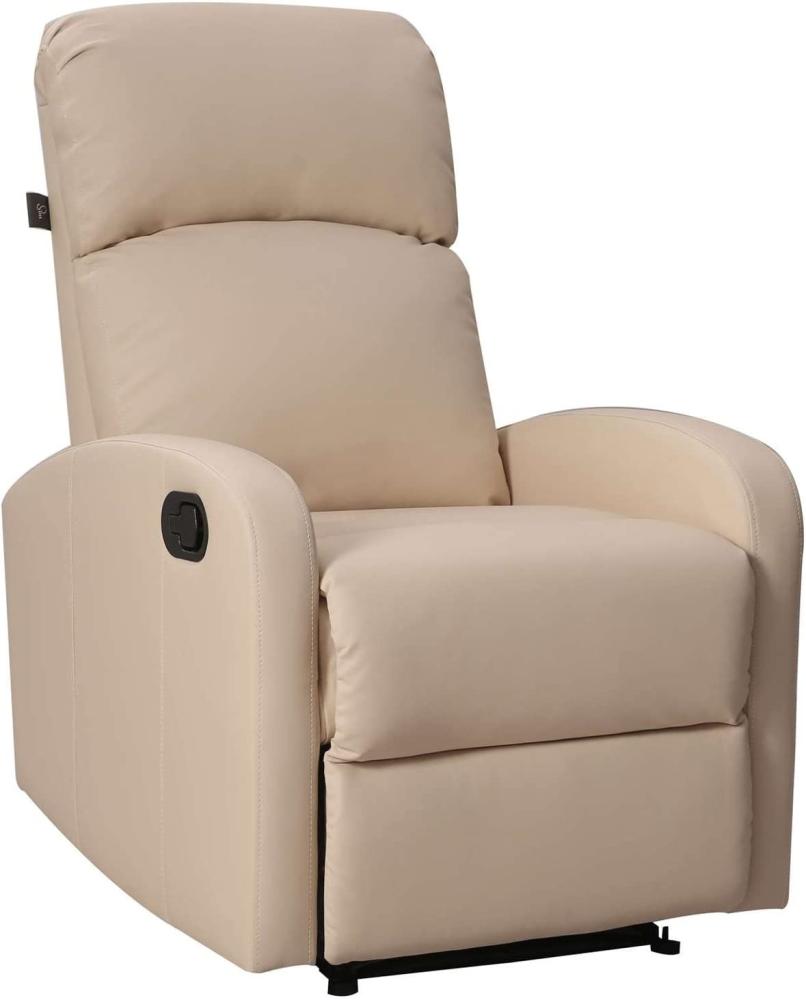 Svita 'Lex' Relaxsessel mit Liegefunktion, ergonomisch geformt, Kunstleder beige, 101 x 91 x 65 cm Bild 1