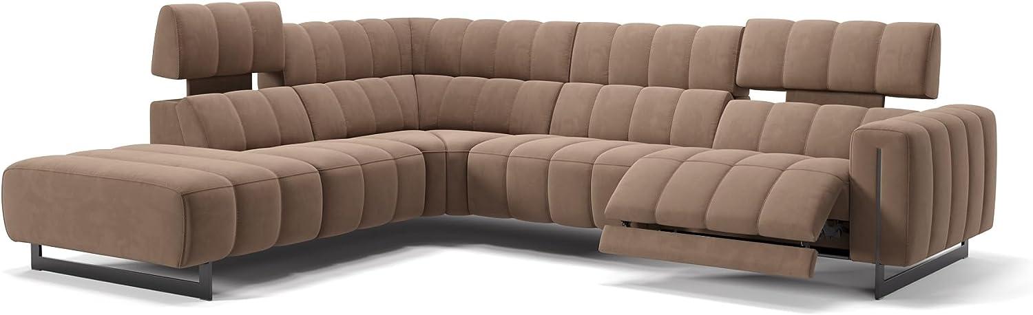 Sofanella Wohnlandschaft Veneto Stoff Ecksofa Couch in Hellbraun M: 306 x 281 Breite x 101 Tiefe Bild 1