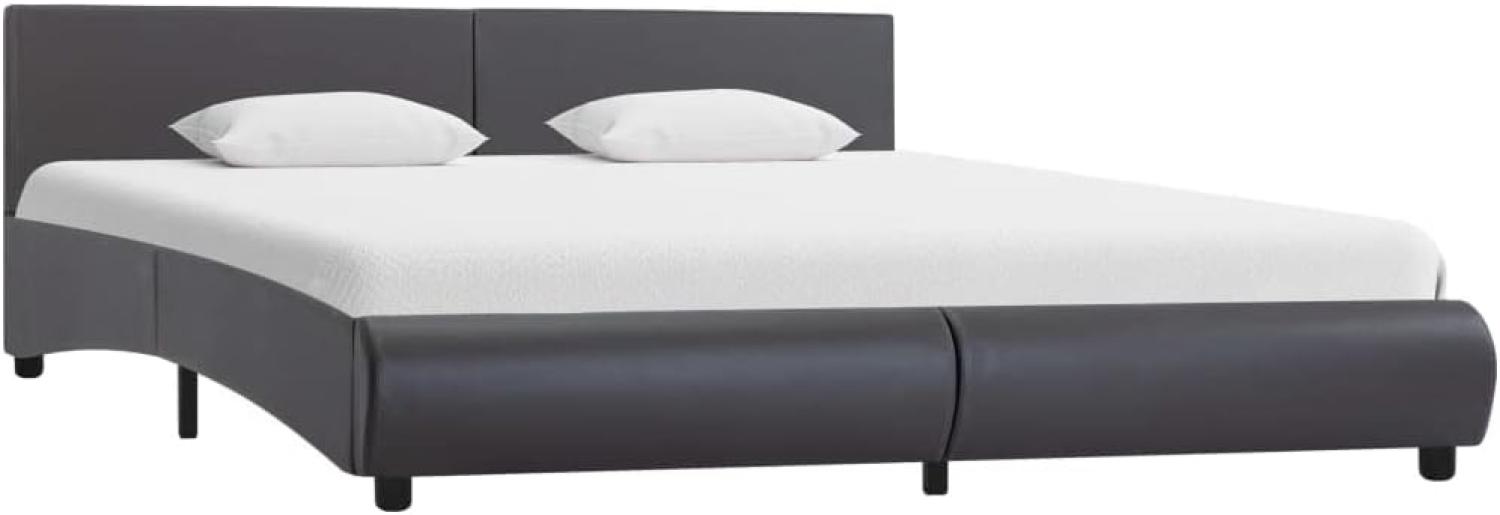 vidaXL Bettgestell mit LED Grau Kunstleder 160x200 cm, Mit Beleuchtung [285496] Bild 1