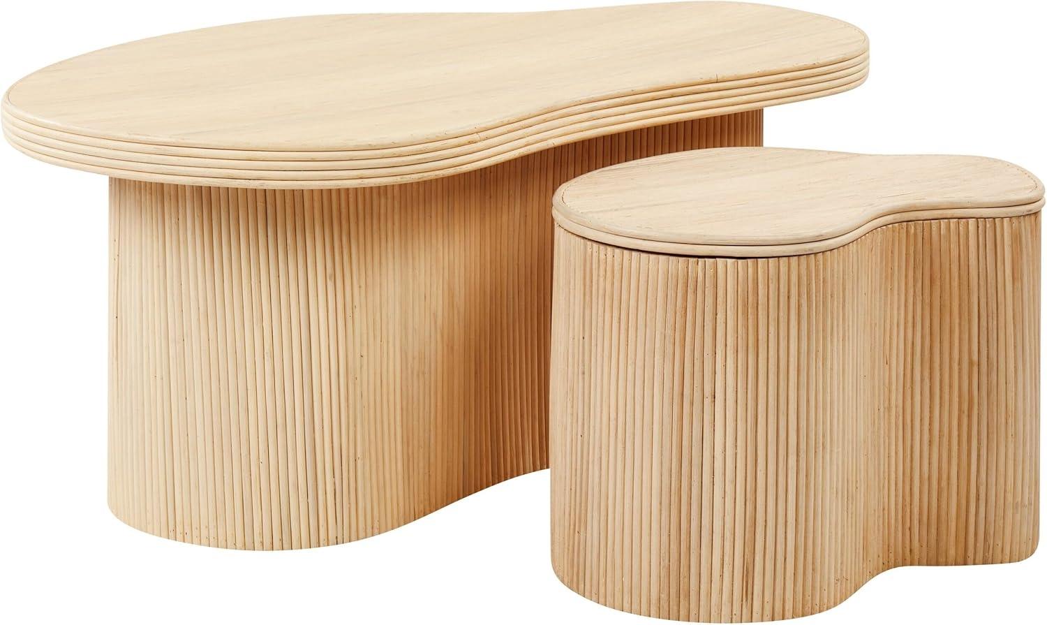 Tisch Set SALANTI 2er Set Rattan Natürlich Bild 1