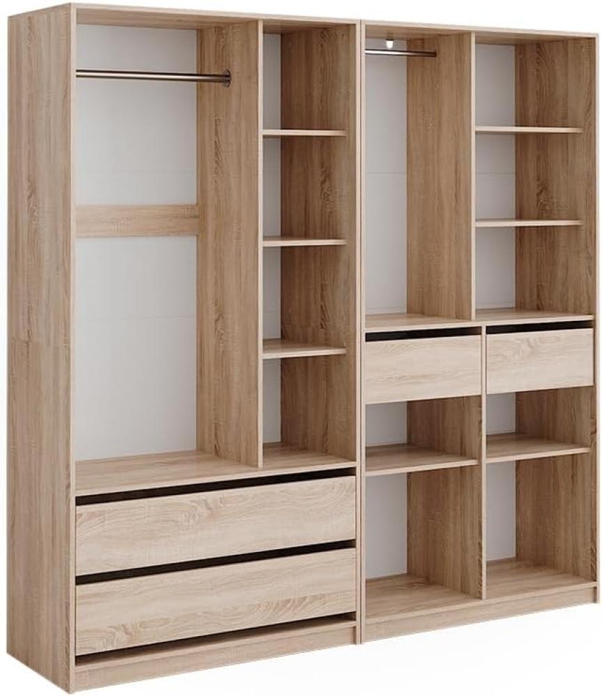 Vicco Kleiderschrank Elmo Sonoma 100 x 200 cm Set mit 2 Teile Bild 1