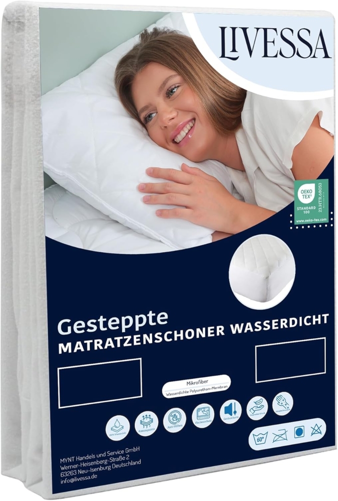 Matratzenauflage Matratzenschoner Gesteppte livessa, Matratzenschutzbezug Spannbettlaken 100% Mikrofaser Kapitone Bild 1